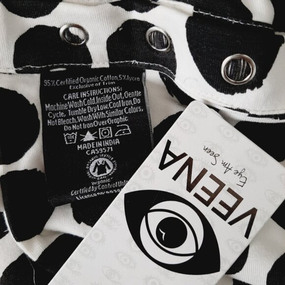 NEW - VEENA | Organic Cotton Blend Polka Dot Infinity Scarf B&W Sz OS - Picture 13 of 14